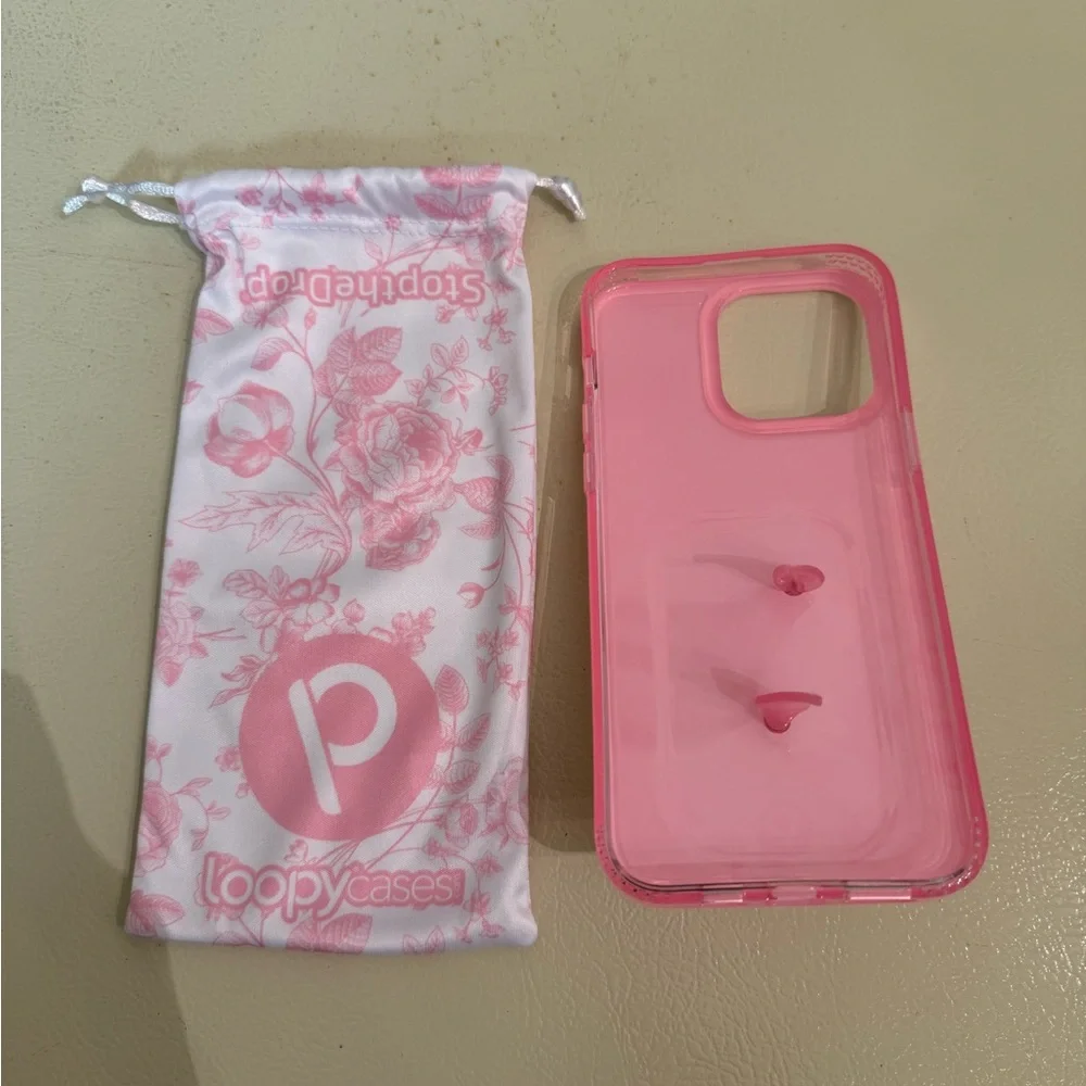 Loopy Case Pink Floral Phone Case with Loopy Strap